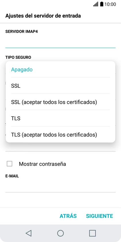 Pulsa Apagado para desactivar la función. Pulsa Apagado para desactivar la función.