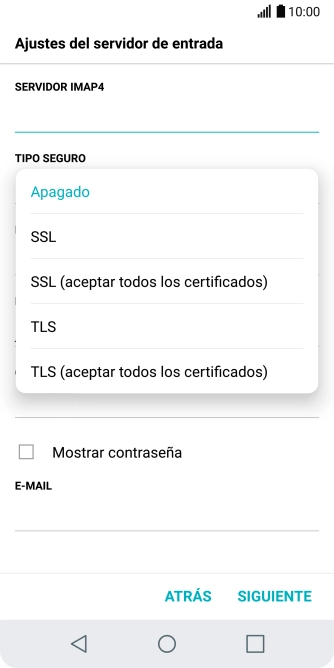 Pulsa Apagado para desactivar la función. Pulsa Apagado para desactivar la función.