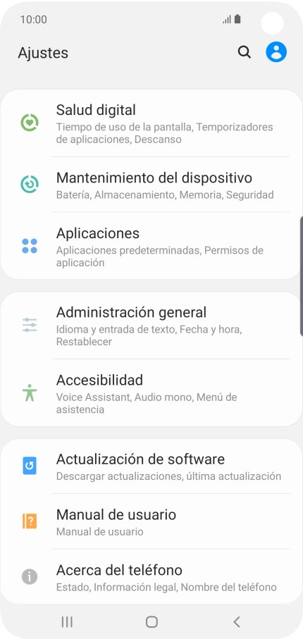 Pulsa Actualización de software.