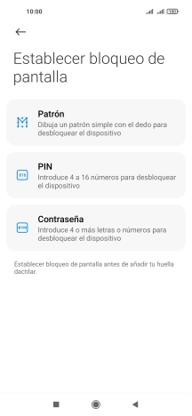 Pulsa el código de seguridad deseado. Pulsa el código de seguridad deseado.
