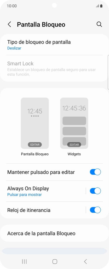 Pulsa Tipo de bloqueo de pantalla. Pulsa Tipo de bloqueo de pantalla.