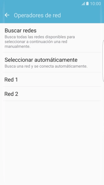 Pulsa la red deseada. Pulsa la red deseada.