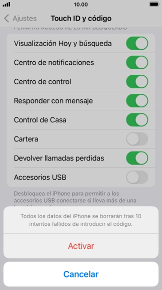 Si activas la función, pulsa Activar. Si activas la función, pulsa Activar.