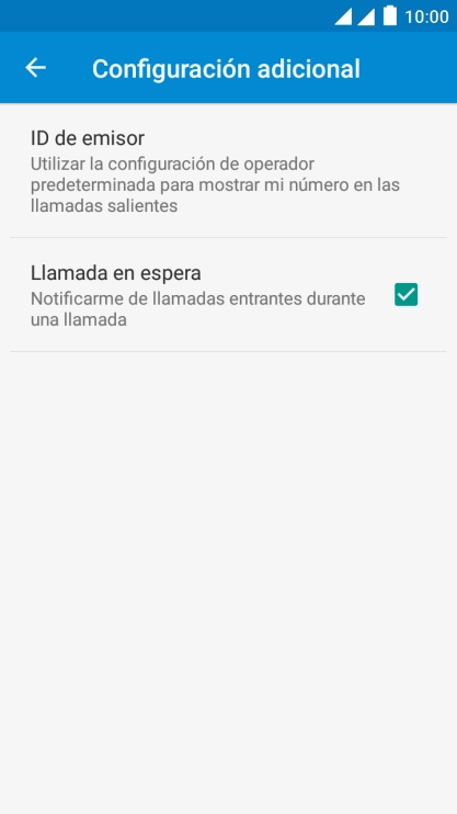 Pulsa Llamada en espera para activar o desactivar la función. Pulsa Llamada en espera para activar o desactivar la función.