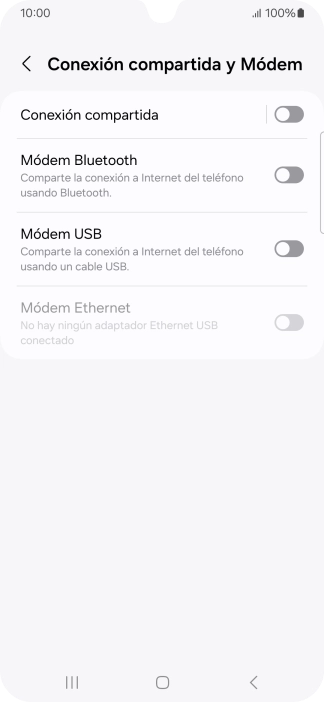 Pulsa Conexión compartida.