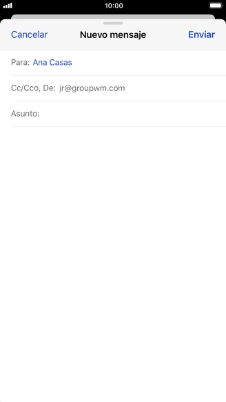 Pulsa Asunto: e introduce el asunto deseado. Pulsa Asunto: e introduce el asunto deseado.