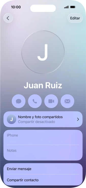 Pulsa Nombre y foto compartidos.
