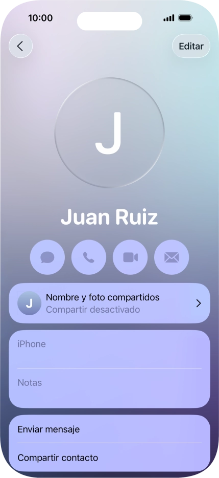 Pulsa Nombre y foto compartidos.