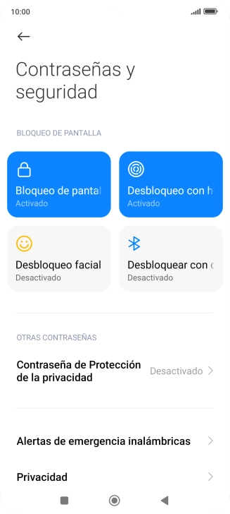 Pulsa Bloqueo de pantalla. Pulsa Bloqueo de pantalla.