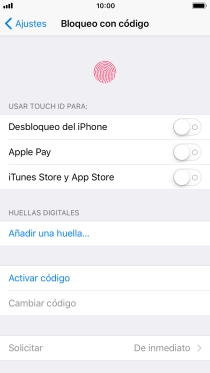 Pulsa Añadir una huella... y sigue las indicaciones de la pantalla para añadir tu huella digital.