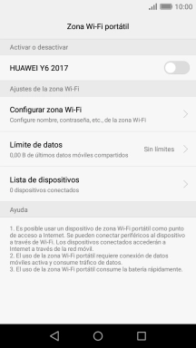 Pulsa Configurar zona Wi-Fi. Pulsa Configurar zona Wi-Fi.