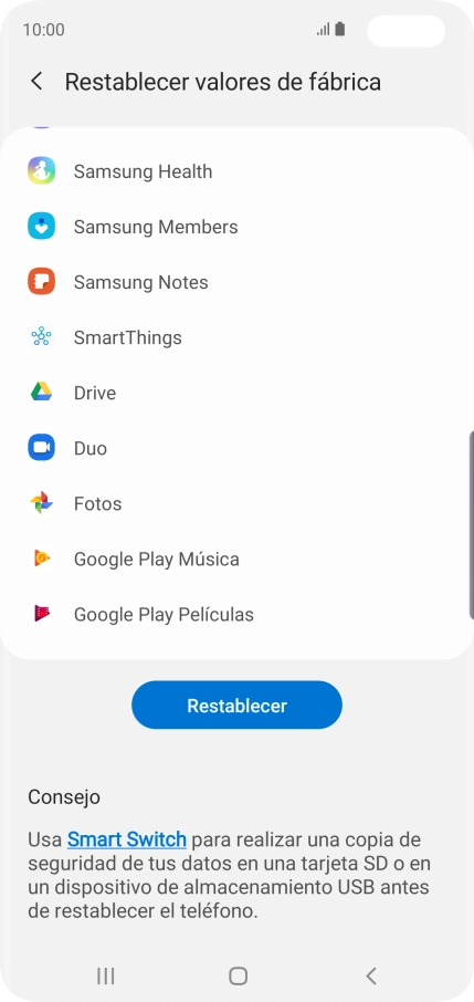 Pulsa Restablecer. Pulsa Restablecer.