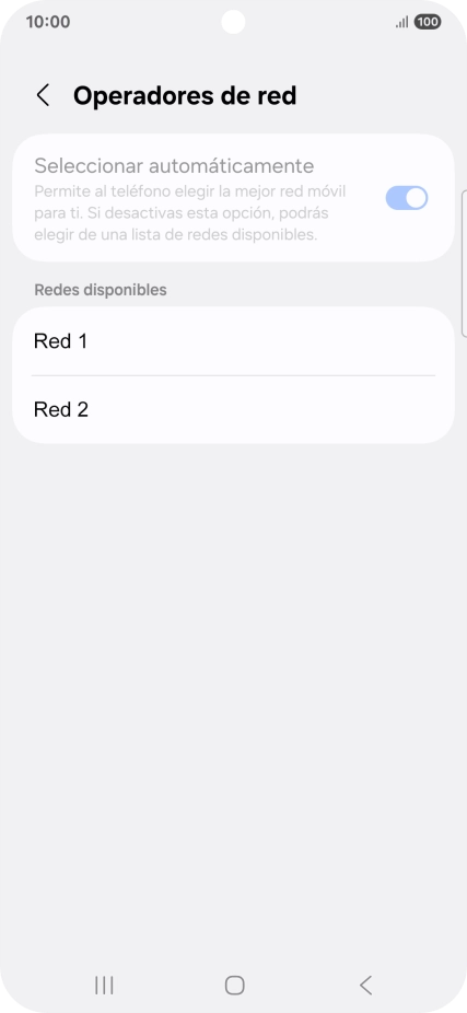 Pulsa la red deseada. Pulsa la red deseada.