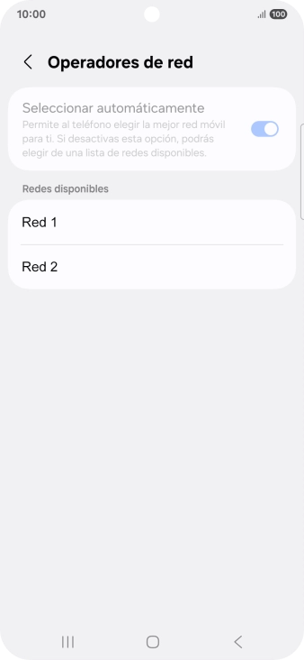 Pulsa la red deseada. Pulsa la red deseada.