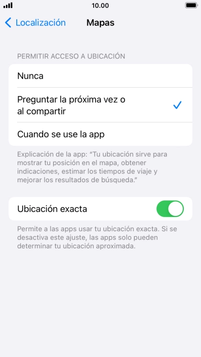 Pulsa el ajuste deseado para activar o desactivar la función. Pulsa el ajuste deseado para activar o desactivar la función.