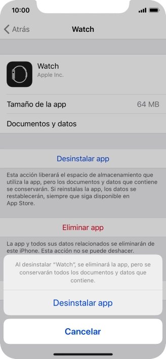 Pulsa Desinstalar app. Pulsa Desinstalar app.