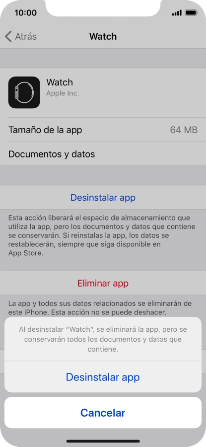 Pulsa Desinstalar app. Pulsa Desinstalar app.