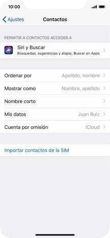 Pulsa Importar contactos de la SIM. Pulsa Importar contactos de la SIM.