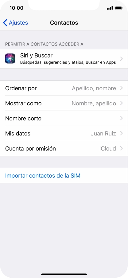 Pulsa Importar contactos de la SIM. Pulsa Importar contactos de la SIM.