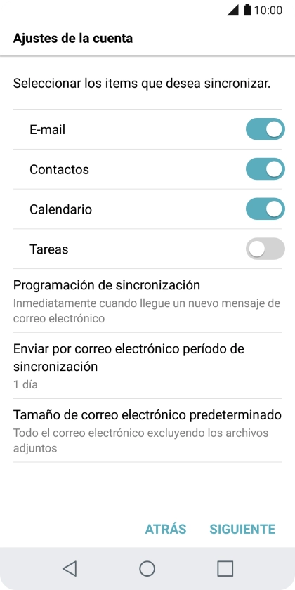 Si aparece en la pantalla esta imagen, tu cuenta de correo electrónico ha sido reconocida y configurada automáticamente. Sigue las indicaciones de la pantalla para introducir más información y terminar la configuración. Si aparece en la pantalla esta imagen, tu cuenta de correo electrónico ha sido reconocida y configurada automáticamente. Sigue las indicaciones de la pantalla para introducir más información y terminar la configuración.