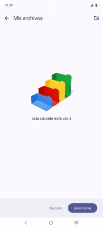 Si deseas crear una nueva carpeta, pulsa el icono de nueva carpeta y sigue las indicaciones de la pantalla para crearla. Si deseas crear una nueva carpeta, pulsa el icono de nueva carpeta y sigue las indicaciones de la pantalla para crearla.