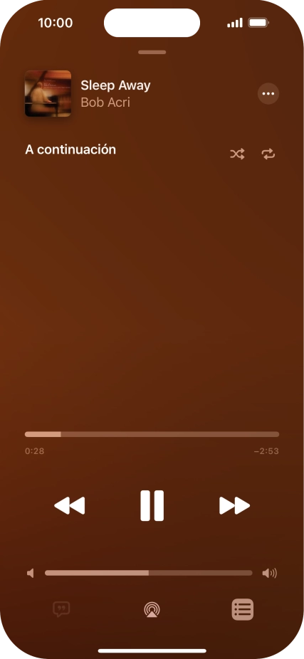 Pulsa el icono de reproducción aleatoria para activar o desactivar la función. Pulsa el icono de reproducción aleatoria para activar o desactivar la función.