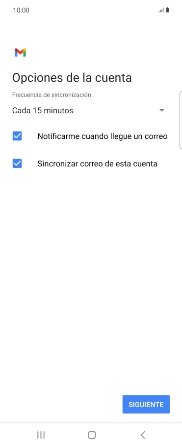 Si aparece en la pantalla esta imagen, tu cuenta de correo electrónico ha sido reconocida y configurada automáticamente. Sigue las indicaciones de la pantalla para introducir más información y terminar la configuración. Si aparece en la pantalla esta imagen, tu cuenta de correo electrónico ha sido reconocida y configurada automáticamente. Sigue las indicaciones de la pantalla para introducir más información y terminar la configuración.