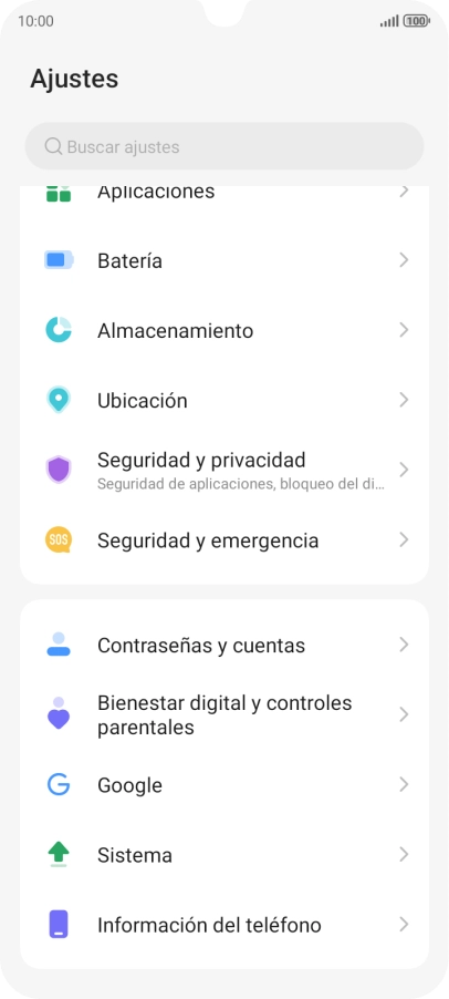 Pulsa Sistema.