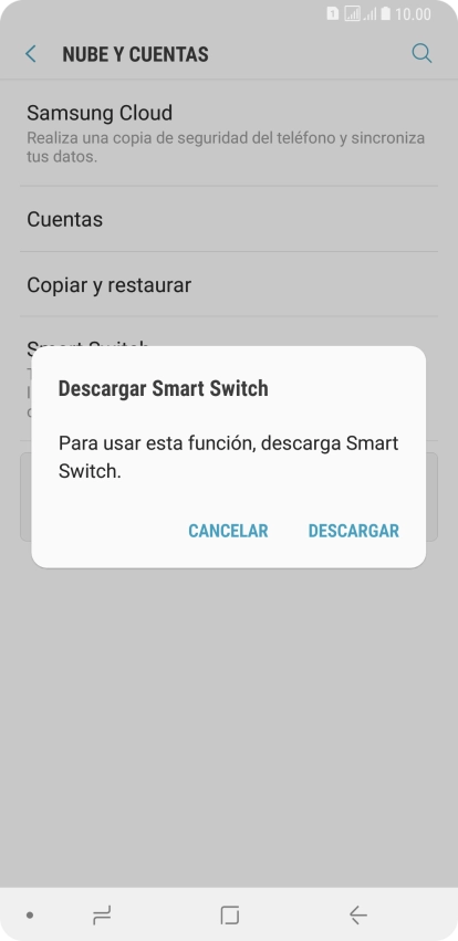 En caso de que sea necesario, debes descargar la aplicación Smart Switch en tu teléfono. Sigue las instrucciones de la pantalla para descargar la aplicación Smart Switch. En caso de que sea necesario, debes descargar la aplicación Smart Switch en tu teléfono. Sigue las instrucciones de la pantalla para descargar la aplicación Smart Switch.