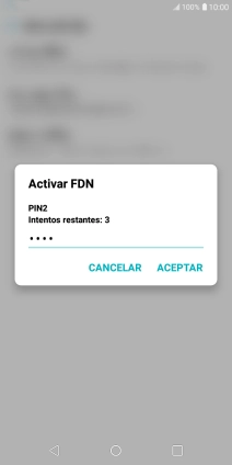 Introduce el código PIN2 y pulsa ACEPTAR. Introduce el código PIN2 y pulsa ACEPTAR.