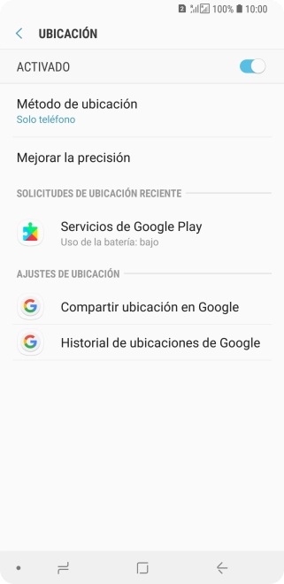 Pulsa Método de ubicación.