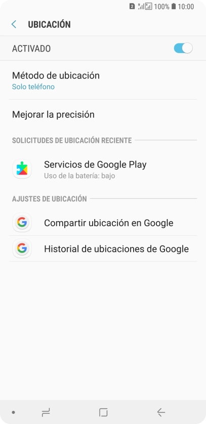 Pulsa Método de ubicación.