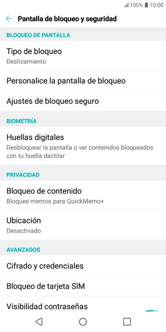 Pulsa Huellas digitales.
