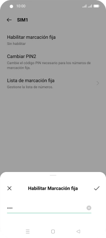 Introduce el código PIN2 y pulsa el icono de aceptar. Introduce el código PIN2 y pulsa el icono de aceptar.