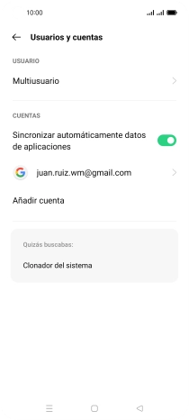 Pulsa Añadir cuenta. Pulsa Añadir cuenta.