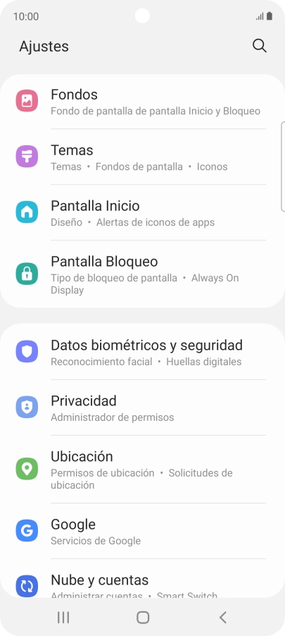 Pulsa Nube y cuentas.