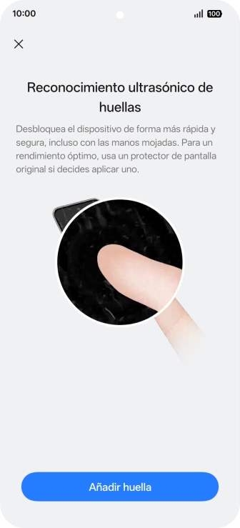 Pulsa Añadir huella. Pulsa Añadir huella.
