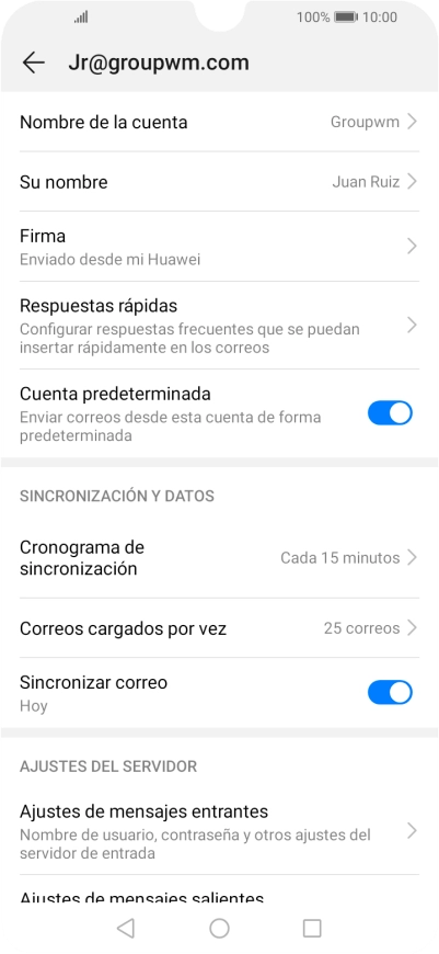 Pulsa Nombre de la cuenta. Pulsa Nombre de la cuenta.