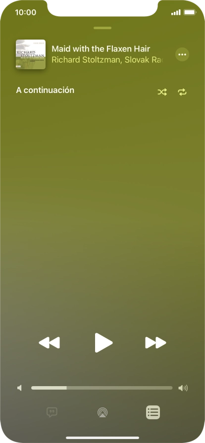 Pulsa el icono de reproducción aleatoria para activar o desactivar la función.