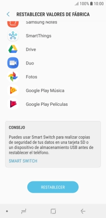 Pulsa RESTABLECER. Pulsa RESTABLECER.