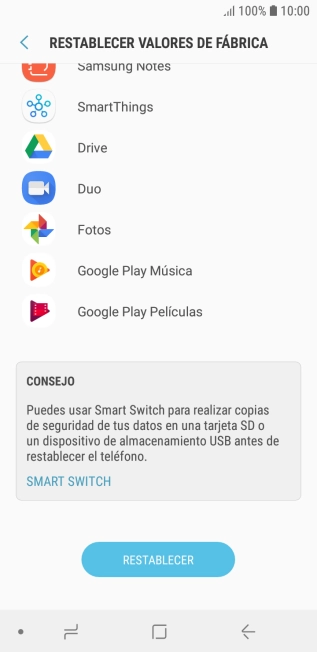 Pulsa RESTABLECER. Pulsa RESTABLECER.