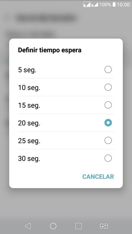 Si desvías las llamadas perdidas, tendrás que seleccionar un retardo para el desvío. Pulsa la opción deseada para seleccionar el retardo del desvío de llamadas. Si desvías las llamadas perdidas, tendrás que seleccionar un retardo para el desvío. Pulsa la opción deseada para seleccionar el retardo del desvío de llamadas.