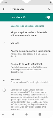 Pulsa Acceso de aplicaciones a la ubicación. Pulsa Acceso de aplicaciones a la ubicación.