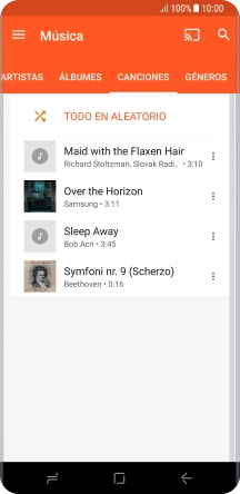 Pulsa el archivo de música deseado. Pulsa el archivo de música deseado.