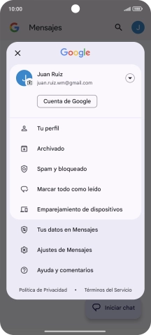 Pulsa Ajustes de mensajes. Pulsa Ajustes de mensajes.