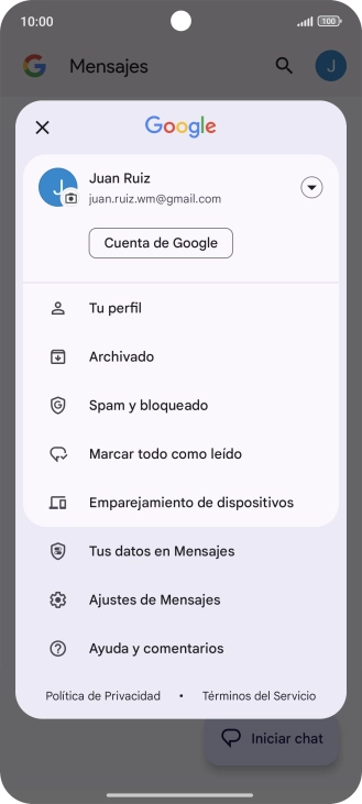 Pulsa Ajustes de mensajes. Pulsa Ajustes de mensajes.