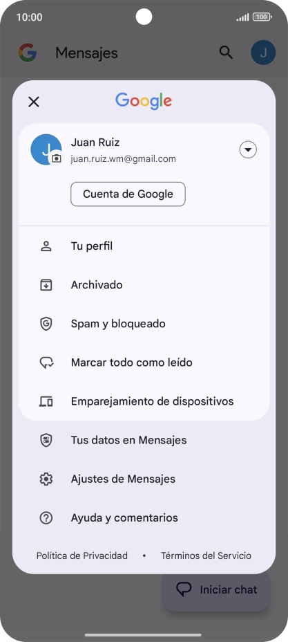 Pulsa Ajustes de mensajes. Pulsa Ajustes de mensajes.