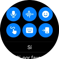 Pulsa el icono de micrófono y sigue las indicaciones de la pantalla para grabar y enviar la respuesta deseada. Pulsa el icono de micrófono y sigue las indicaciones de la pantalla para grabar y enviar la respuesta deseada.