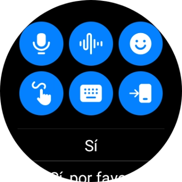 Pulsa el icono de micrófono y sigue las indicaciones de la pantalla para grabar y enviar la respuesta deseada. Pulsa el icono de micrófono y sigue las indicaciones de la pantalla para grabar y enviar la respuesta deseada.