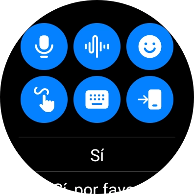 Pulsa el icono de micrófono y sigue las indicaciones de la pantalla para grabar y enviar la respuesta deseada. Pulsa el icono de micrófono y sigue las indicaciones de la pantalla para grabar y enviar la respuesta deseada.